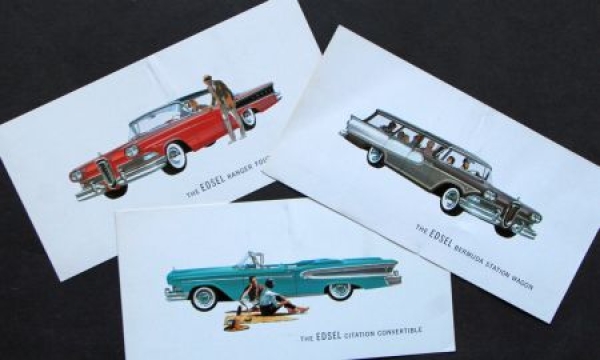 Edsel Ford Modelprogram 1958 three brochure sheeds (6956)